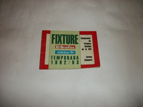 Fixtures De 1* Division Velez Campeon 1992 / 93