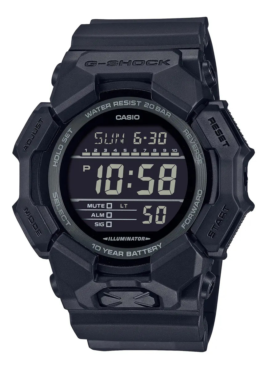 Bateria Rejoj Casio Gshock Gd-010 10 anos e 5 alarmes de malha preta