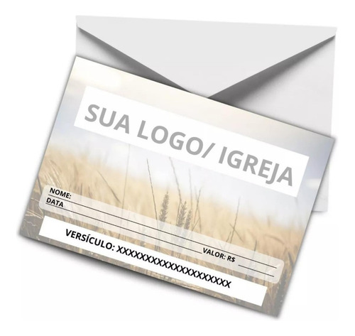 10 Envelopes Personalizado Igreja Dízimo Oferta 11x16