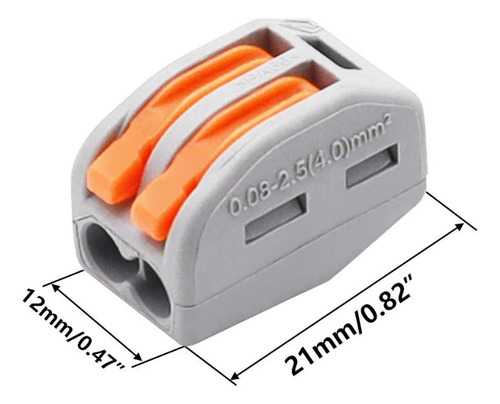 Kit 30 Conector 2 Vias Derivação Emenda Rápida Tipo Borne