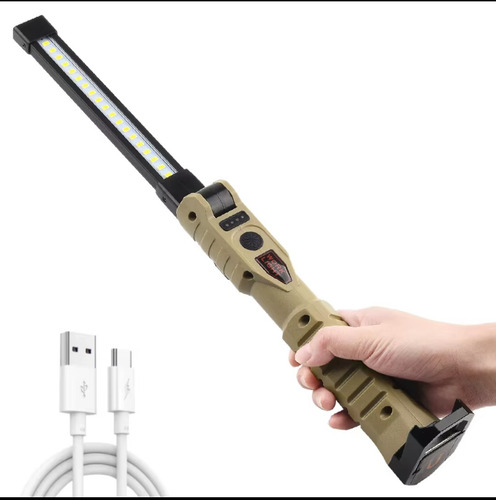Lámpara Linterna Led Usb Para Mecánico Con Base Magnética