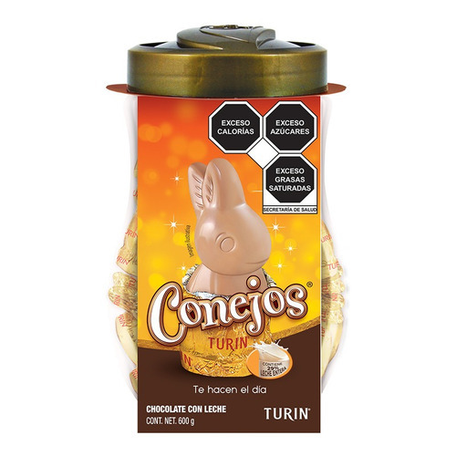 Imagen 1 de 6 de Conejos - Turin - Chocolates (vitrolero) - 30pzas - 600gr. 