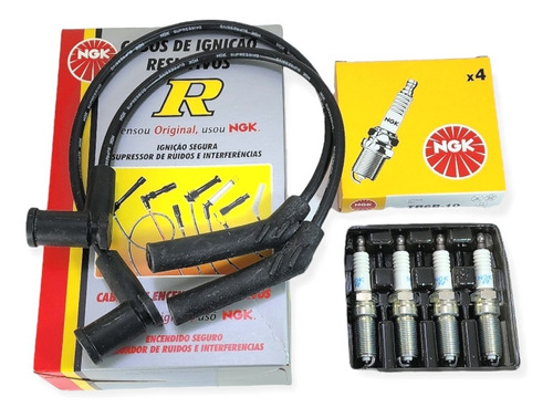 Kit Cables Y Bujias Ford Ka 1.0 - 1.6 8v Zetec Rocam Ngk