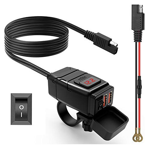 6.8a Cargador Usb Motocicleta, Quick Charge 3.0 Dual Us...