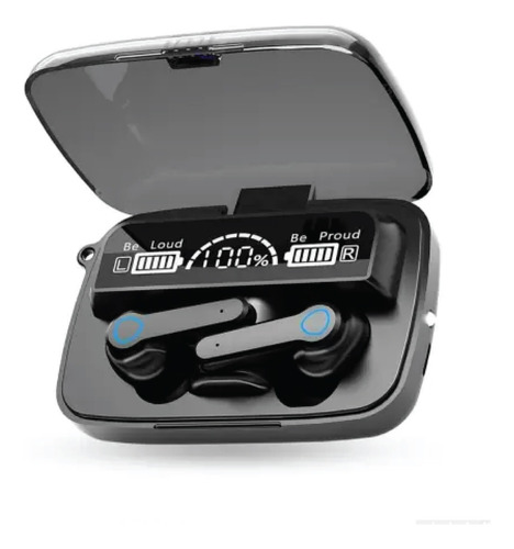 Fone De Ouvido Bluetooth M19 - Som Premium + Power Bank Cor Preto Cor da luz Branco