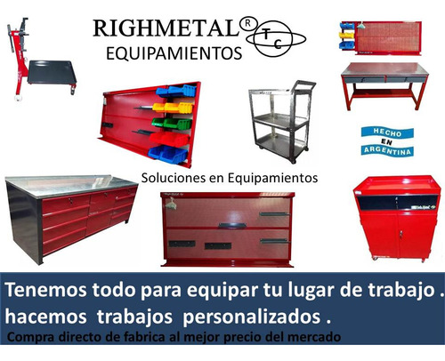 Banco De Trabajo Righmetal 1 Cajón Puerta Y Tablero