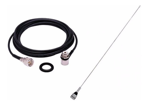 Kit Antena Teto Rádio Uhf Ou Vhf  Py Profissional 5,5m