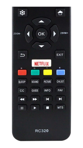 Imagen 8 de 9 de Control Remoto Jvc Fanco Atvio Rc320 Smart Tv Netflix