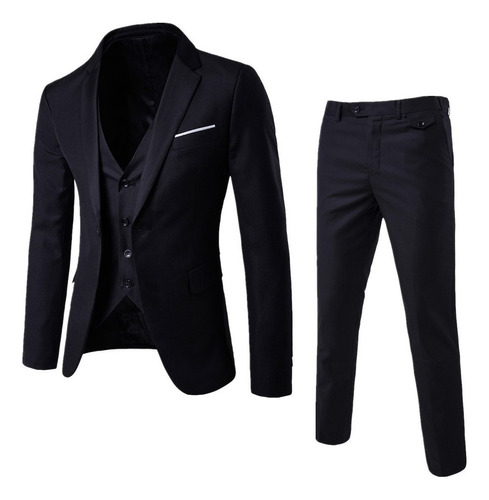 Traje Slim Casual De Tres Piezas For Hombre