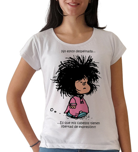 Remera Mafalda Despeinada Mujer Argentina 2 Purple Chick