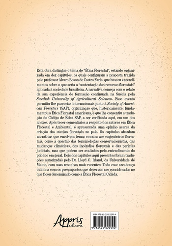 Ensaios Para Uma Etica Florestal, De Alvaro Boson De Castro Faria. Editorial Appris, Capa Mole, Edição 1 Em Português, 2022