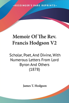 Libro Memoir Of The Rev. Francis Hodgson V2: Scholar, Poe...