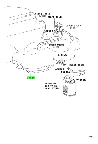 Manguera Vapor Combustible Toyota Hilux Kavak 23826 31010