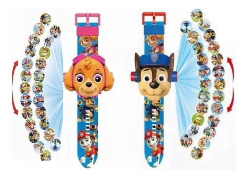 2 Relojes  Proyector  Animados De Paw Patrol Con 48 Imágenes