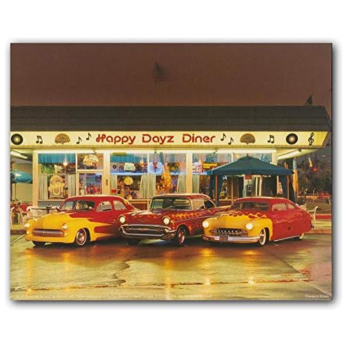 Día Feliz Diner Chevy Bel Air 57 50's Mercury Car Deco...