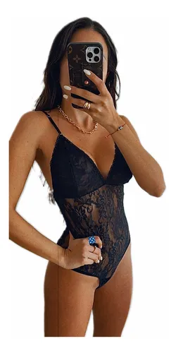 comprar Body Encaje Elastizado Mujer Body Dama Sexy Lencería Body