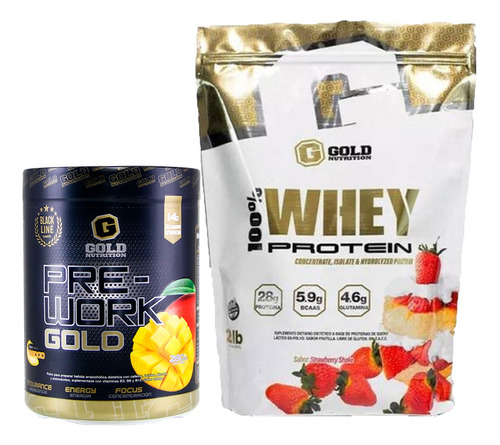 Whey Protein 2lbs + Pre Work Gold 280 G Gold Nutrition