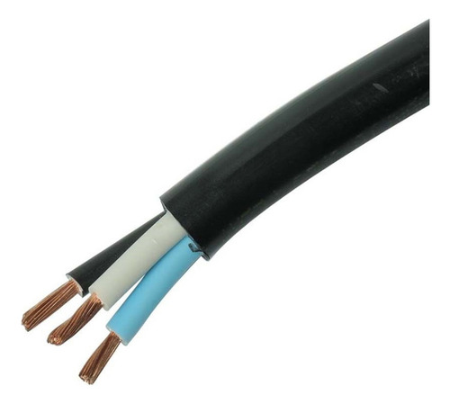 Cabo Pp 3 Vias 4mm Rolo De 80 Metros Poço Artesiano Extensão Cobertura Preto