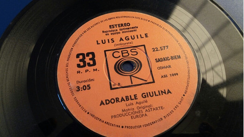 Vinilo Single De Luis Aguile La Vida Pasa Felizmente(o-74