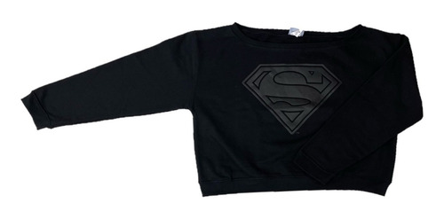 Sudadera Superman Original Dama Dc Comics Superheroes Negro