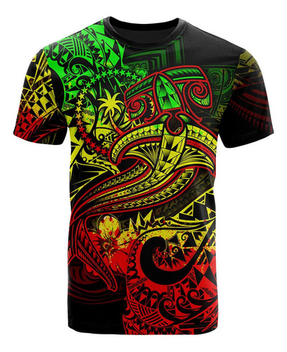 Camiseta Con Estampado 3d De Tatuaje Polinesio Tótem Tribal