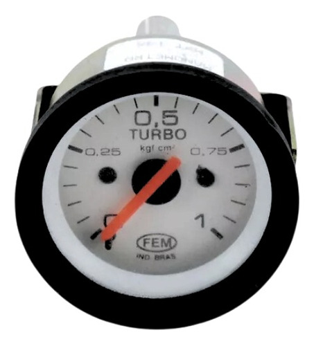 Manômetro Pressão Turbo 52mm 1kg Branco Fem - Universal