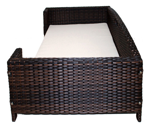 Cama Rectangular De Ratán Para Mascotas Sofá De Interior Y E