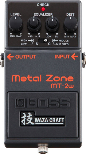 Pedal Boss Para Guitarra Waza Craft Mt-2w Metal Zone Cor Preto