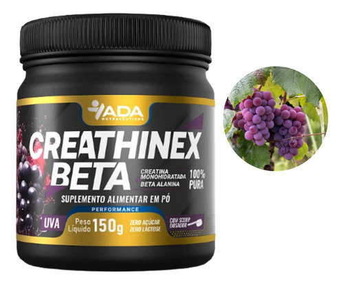 Pote Creathinex Beta Sabor Uva 150g Suplemento Pré Treino