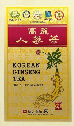 Te Ginseng Coreano 100 3gr Pack Caja Madera 2 Pack