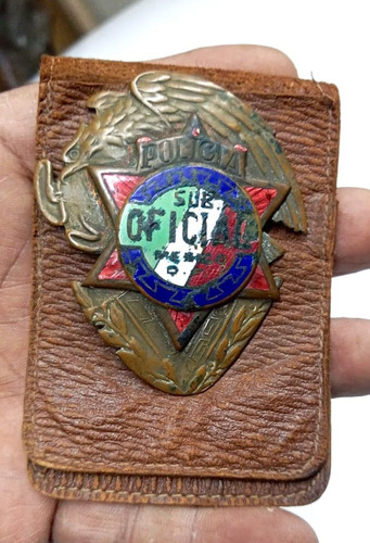 1 Antigua Placa Policia Sub Oficial  Con Aguila Colección 
