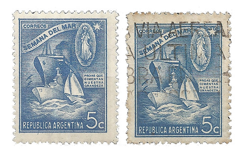 Argentina Gj 911 M 437 Semana Mar Año 1944 Mint+usada 