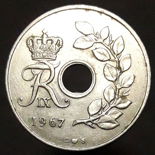 Moneda Dinamarca 1967 25  Ore 