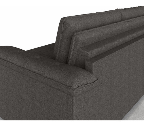 Sofá Cama Retrátil E Reclinável 4 Lugares 240cm Linho Com
