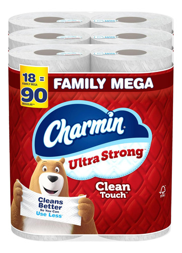 Charmin Ultra Strong Clean Touch Paper, 18 Mega Of