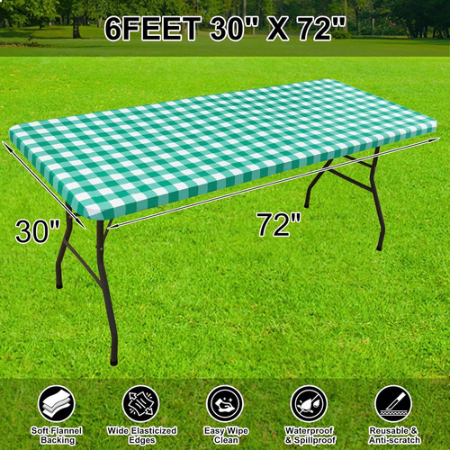 Mantel Rectangular Elástico Impermeable Para Mesa De Picnic