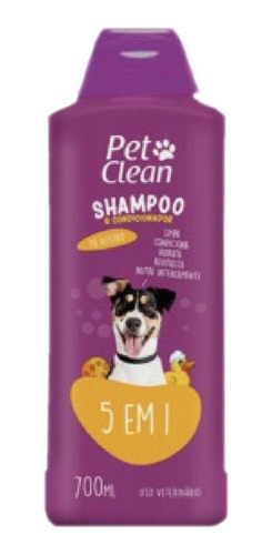 Shampoo Y Acondicionador Perro  5 En 1 Pet Clean 700ml