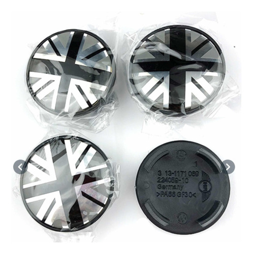 Centros Rin Mini Cooper 54 Mm 4 Piezas Bandera Negro