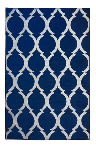 Tapete Sala Geometrico Arabesco 200x250 Cm Azul 20 Lavavel