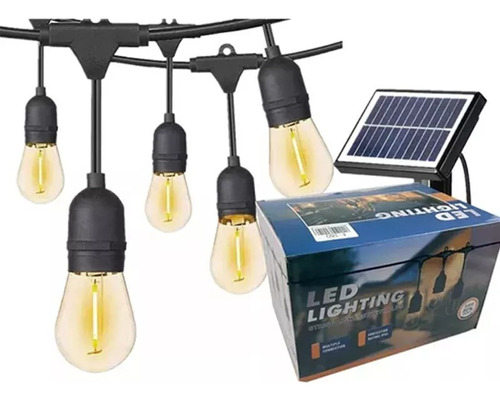 Guirnalda Solar Led Jardin Exterior Guirnaldas 10 Ampolletas