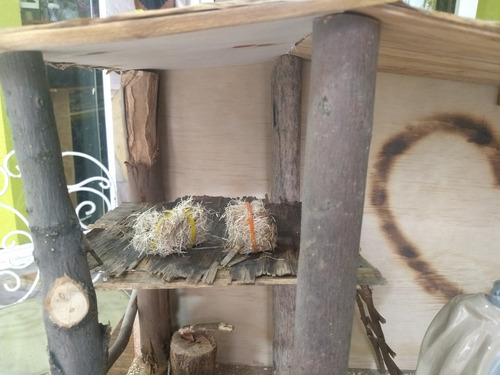 Pesebre Rustico Gde Troncos, Madera P/figuras 36cms Con Pozo (Usado)