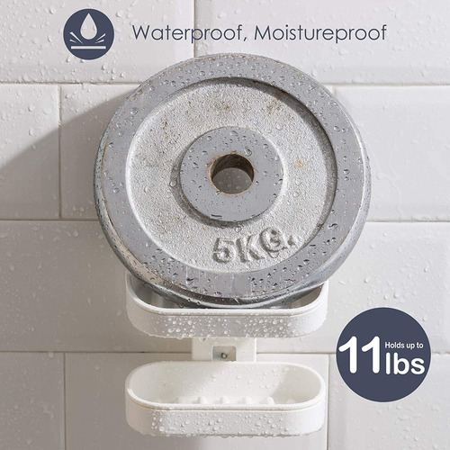 W Soporte De Jabón Con Ventosa De Doble Capa Para Baño Y.
