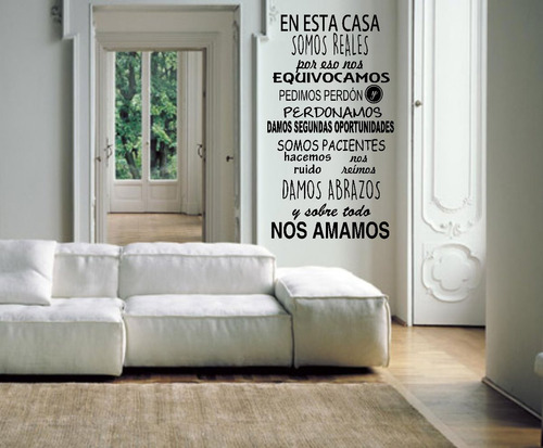 Vinilo Decorativo Frase En Esta Casa Somos Varios Modelos