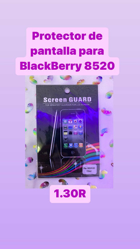 1.30 Protector De Pantalla De Blackberry 8510 Transparente