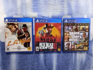 Lote Juegos Físicos Gta V, Red 2 Y La Noire Originales Ps4