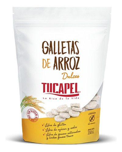 Galletas De Arroz Dulces Tucapel 150 Gr.