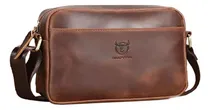 Comprar Bullcaptain-bolso De Cuero Cruzado Gran Capacidad Crazyhorse