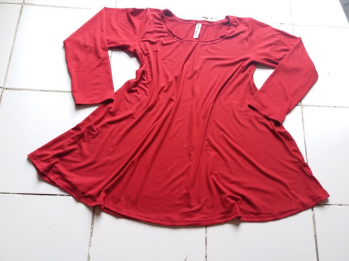 Imagen 3 de 10 de Remera Acampanada Manga Larga Modal Con Lycra
