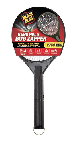 Raqueta Portátil Para Matar Insectos Bug Zapper, Color Negro