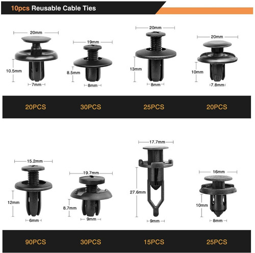 Imagen 2 de 8 de Pines O Clips Universales Para Todas Las Marcas De Carro 635